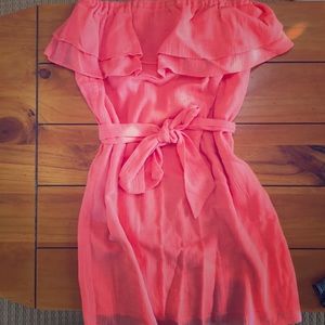 J Crew Strapless Dress- pink/coral. Size small.